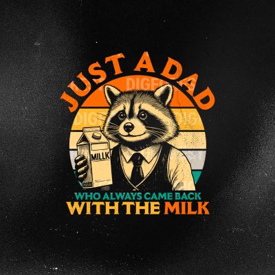 Just A Dad Who Always Came Back With The Milk Shirt – Retro Skeleton Dad Shirt, Funny Father’s Day Gift, Cool Dad Tee