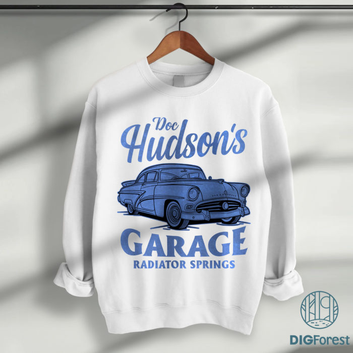 Radiator Springs Shirt – Doc Hudson’s Garage DTF, Men’s Disney DTF Shirt, Cars Land Ready-to-Press Design, Disney Doc Hudson DTF for Men Radiator Springs Shirt – Doc Hudson’s Garage DTF, Men’s Disney DTF Shirt, Cars Land Ready-to-Press Design, Disney Doc Hudson DTF for Men