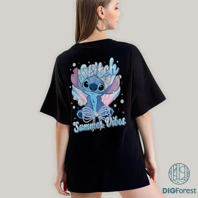 Disney Stitch Summer Vibes Shirt – Lilo & Stitch Disneyland & Disneyworld Beach Vacation Tee