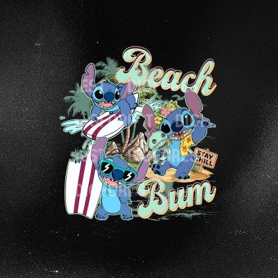 Retro Stitch Beach Bum Summer Shirt – Cute Magical Vacay Mode PNG, Family Trip Tee, Magic Kingdom Vacation Vibes