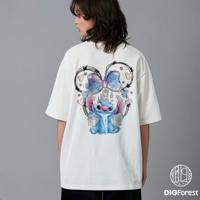 Two-Sided Ohana Means Family Disney Lilo & Stitch Shirt – Mickey Castle & Ears Magic Kingdom Disneyland Tee