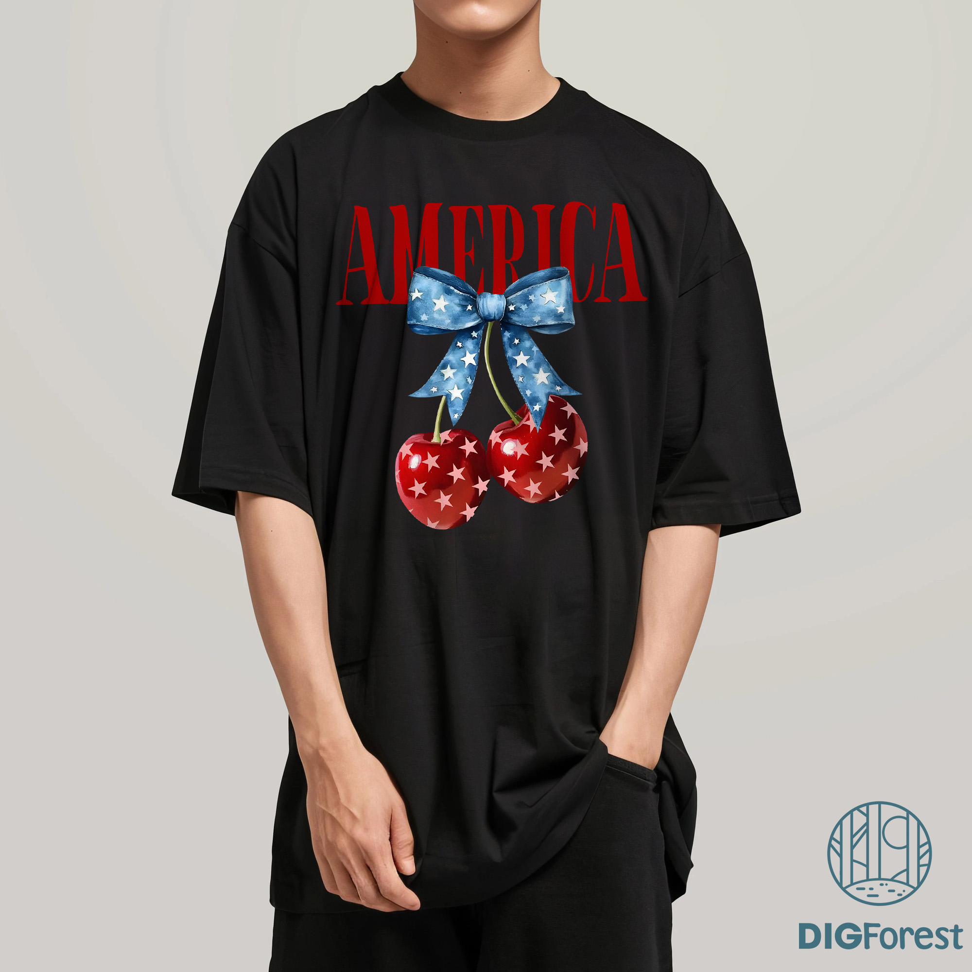 Independence Day America Cherries Coquette Bow Shirt – Trendy 4th of July Patriotic USA Flag Cherry Bow Tee Independence Day America Cherries Coquette Bow Shirt – Trendy 4th of July Patriotic USA Flag Cherry Bow Tee