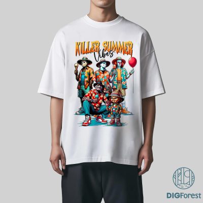 Killers Summer Vibes Shirt, Chillin' Like A Killer Shirt, Horror Halloween Thug Life Shirt, Horror's Vacation Shirt