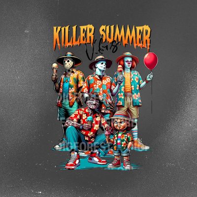 Killers Summer Vibes Shirt, Chillin' Like A Killer Shirt, Horror Halloween Thug Life Shirt, Horror's Vacation Shirt