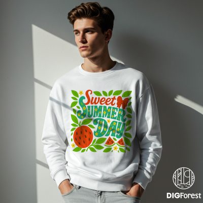 Retro Sweet Summer Time Shirt – Cute Boho Floral Tee, Trendy Summer Vibes Shirt, Funny Hippie Groovy Preppy Style