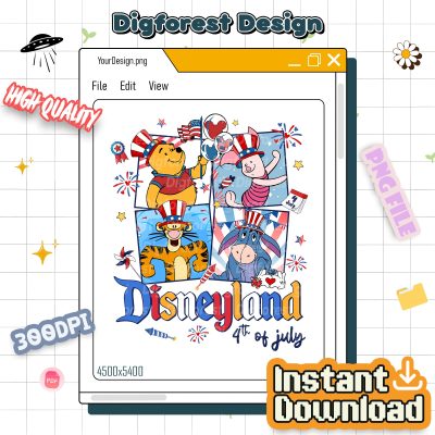 Winnie The Pooh Disney 4th Of July Png | Pooh And Friends 4th Of July Shirt | Disneyland Patriotic Shirt | Pooh Piglet Tigger Shirt