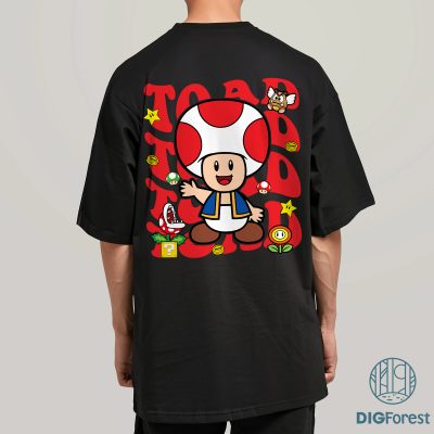 Toad Super Mario Png – Toad Birthday Party Tee, Mario Bros Birthday Shirt, Cute Toad Gaming Shirt for Kids & Fans