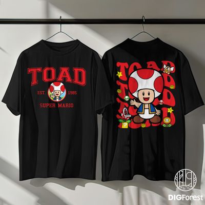 Toad Super Mario Png – Toad Birthday Party Tee, Mario Bros Birthday Shirt, Cute Toad Gaming Shirt for Kids & Fans