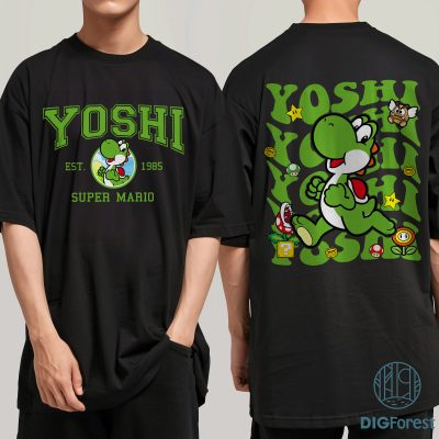Super Mario Yoshi Png | Mario Yoshi Birthday Party Shirt | Yoshi Birthday Shirt | Mario Birthday Shirt | Yoshi Character Tee