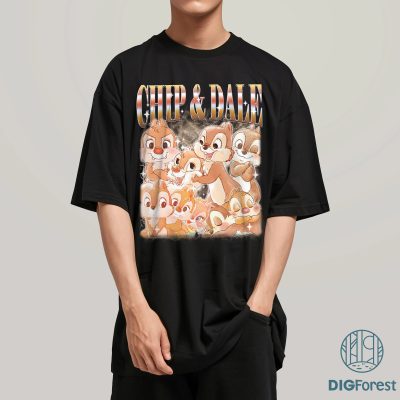 Vintage Chip and Dale Png, Retro Disney Chip & Dale Tee, Classic Cartoon Shirt, Vintage Disney Characters Shirt
