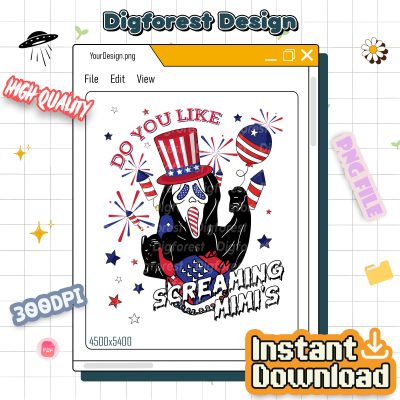 Horror Screaming 4th of July Png | Scream Movie Png | Horror Independence Day Png | Do You Like Screaming Mimi Png