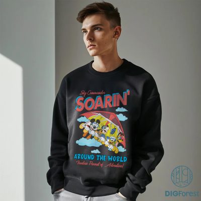 Vintage Mickey & Friends Soarin' Around The World Png, Epcot Center Disney Ride Tee, Donald Goofy Pluto Shirt, Disneyland Trip Outfit