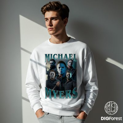 Retro Michael Myers PNG – Halloween Horror Movie Design, Michael Myers Shirt Clipart, Spooky Party Character PNG