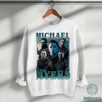 Retro Michael Myers PNG – Halloween Horror Movie Design, Michael Myers Shirt Clipart, Spooky Party Character PNG