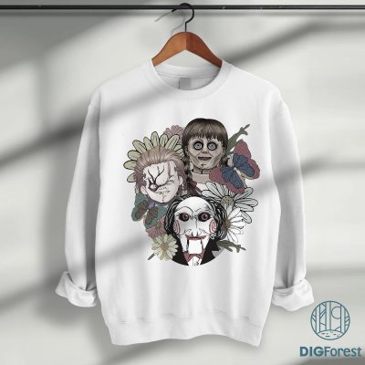 Floral Halloween Horror Characters PNG – Michael Myers, Jason, Freddy Krueger, Hocus Pocus Instant Download