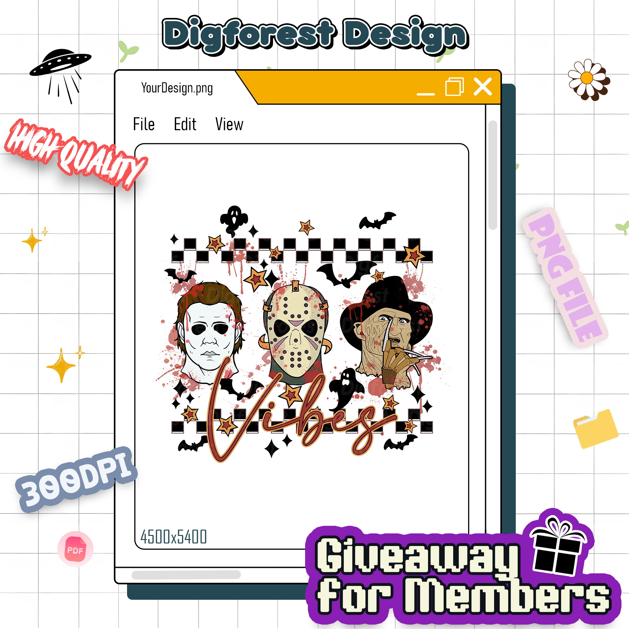 Horror Character Shirt – Halloween Movie Tee for You and Friends, Michael Myers PNG, Horror PNG Instant Download