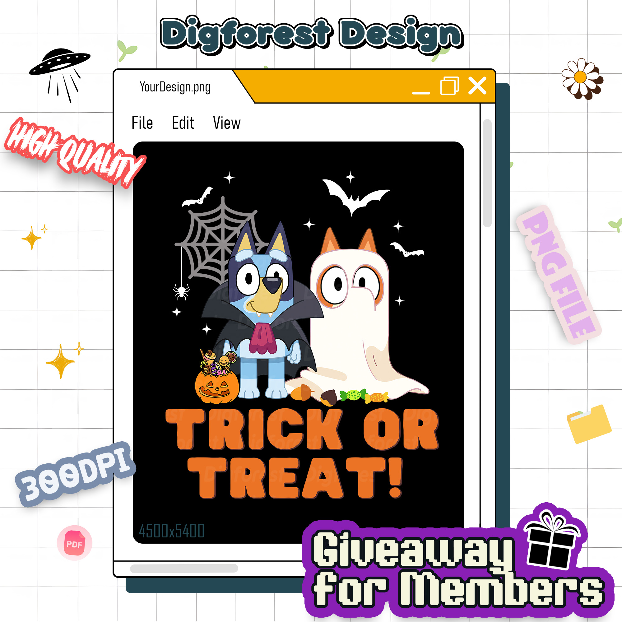 Bluey Halloween Shirt – Bluey Trick or Treat Costume Tee, Halloween Cosplay Shirt, Funny Horror Halloween Gift