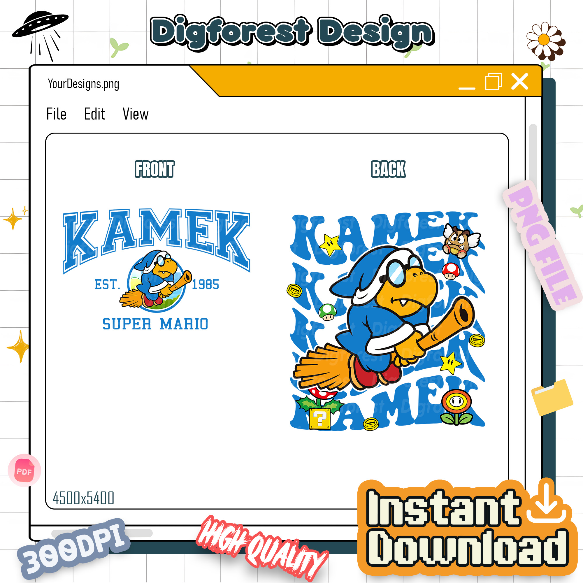 Super Mario Kamek Png | Wizard Kamek Birthday Shirt | Mario Party PNG | Kamek Toddler Shirt | Digital Download