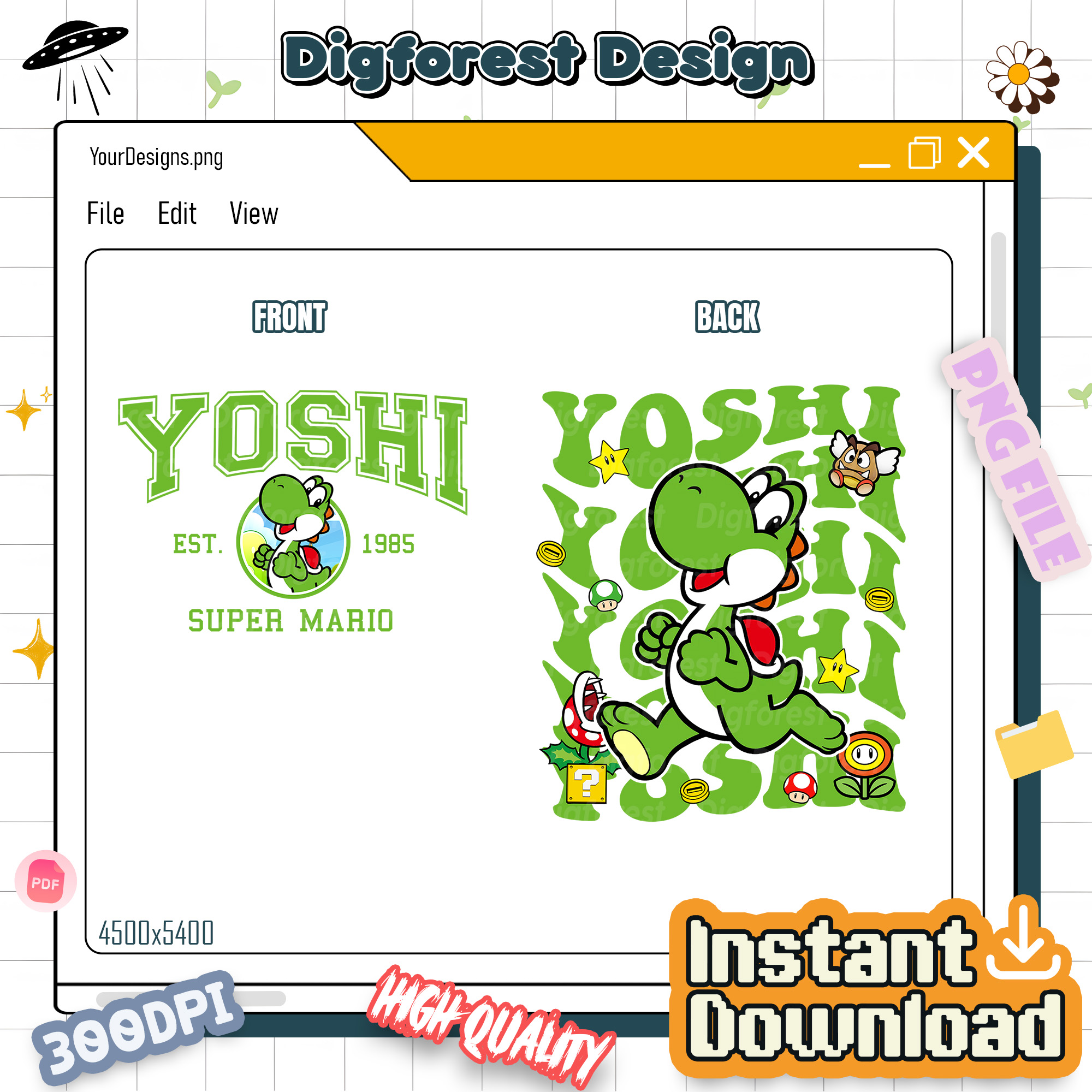 Super Mario Yoshi Png | Mario Yoshi Birthday Party Shirt | Yoshi Birthday Shirt | Mario Birthday Shirt | Yoshi Character Tee