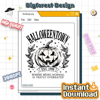 Vintage Halloweentown 1998 PNG – Halloweentown University Spooky Season Shirt, Fall Halloween PNG Design
