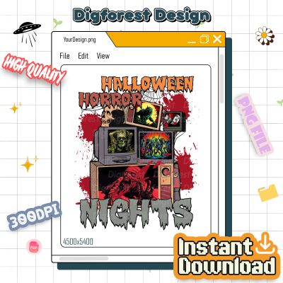 Monster Halloween Horror Nights PNG – Vintage Monster Movie Design, Spooky Season Halloween Party PNG