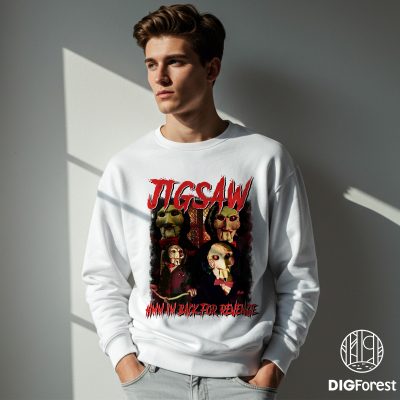 Jigsaw “I’m Back for Revenge” PNG, John Kramer Horror Halloween Shirt, Jigsaw Fan Gift Design Jigsaw “I’m Back for Revenge” PNG, John Kramer Horror Halloween Shirt, Jigsaw Fan Gift Design