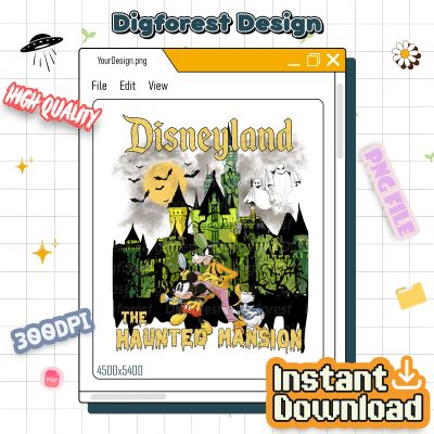 Vintage Disneyland Haunted Mansion PNG – Retro Mickey Halloween Shirt, Disneyworld Halloween Party Tee