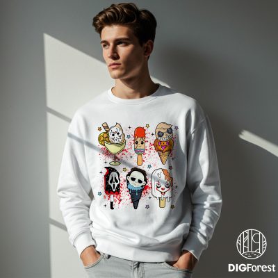 Horror Ice Cream Halloween PNG – Scary Movie Humor Shirt, Spooky Summer Tee, Halloween Horror Design