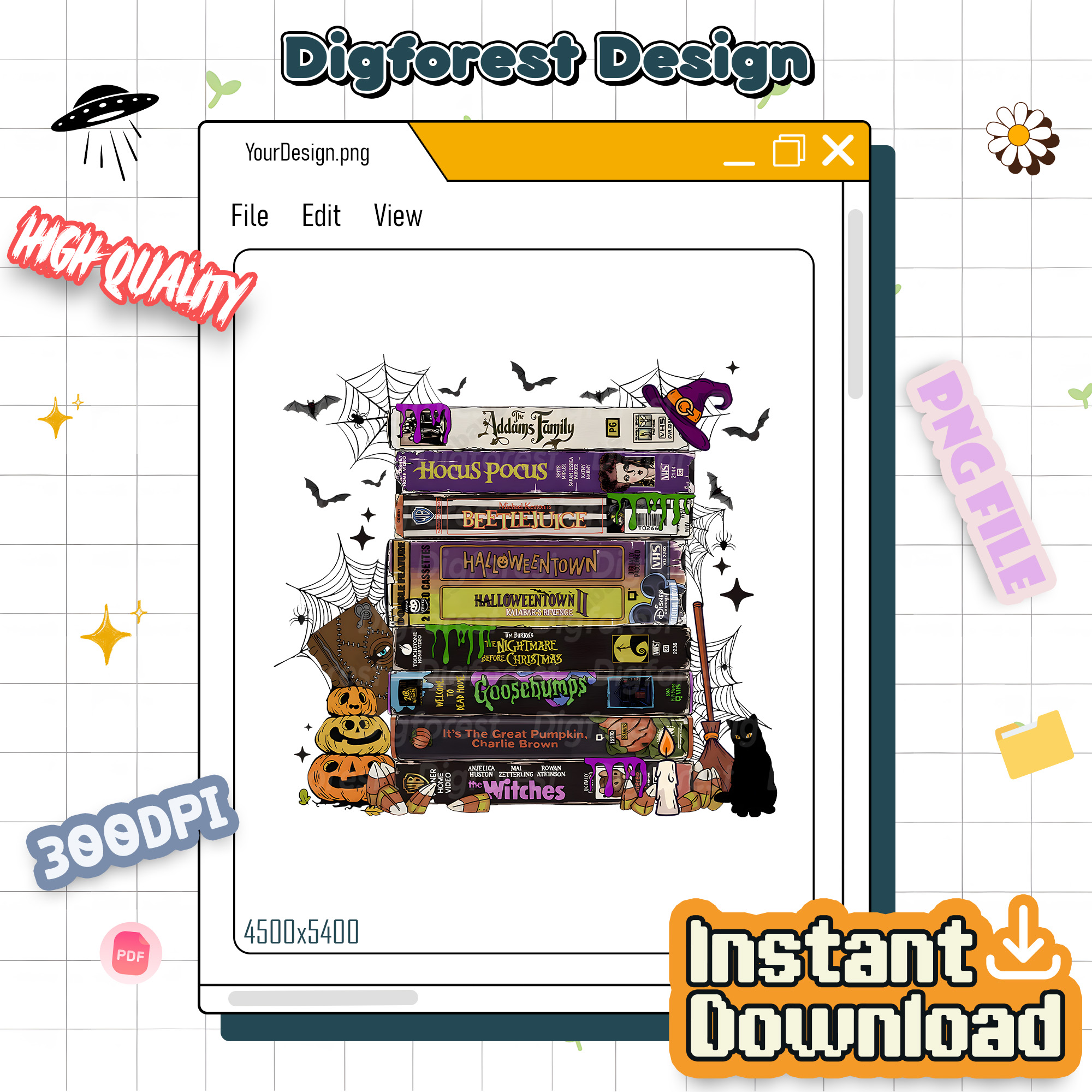 Halloween VHS Tapes PNG – 90s Style Halloween Shirt, Retro Witch Gift, Spooky Movie Design Halloween VHS Tapes PNG – 90s Style Halloween Shirt, Retro Witch Gift, Spooky Movie Design