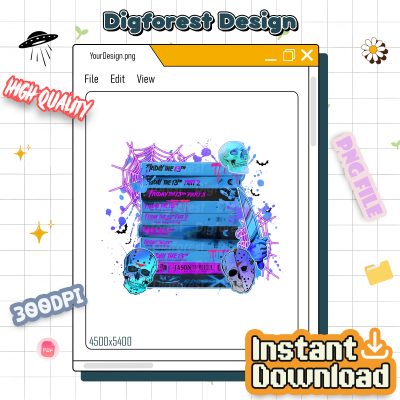 Halloween VHS Tapes PNG – 90s Style Halloween Design, Witch Gift Shirt, Retro Movie PNG