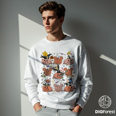 Pooh & Friends Skeleton Pumpkin Halloween PNG, Pooh Bear Family Shirt, Disneyland Halloween Design