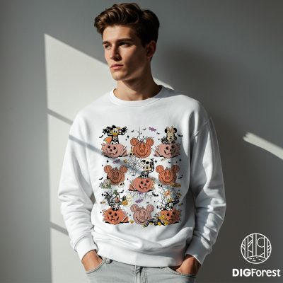 Spooky Mickey & Friends Halloween PNG, Magical Skeleton Pumpkin Shirt, Disneyland Family Halloween Design