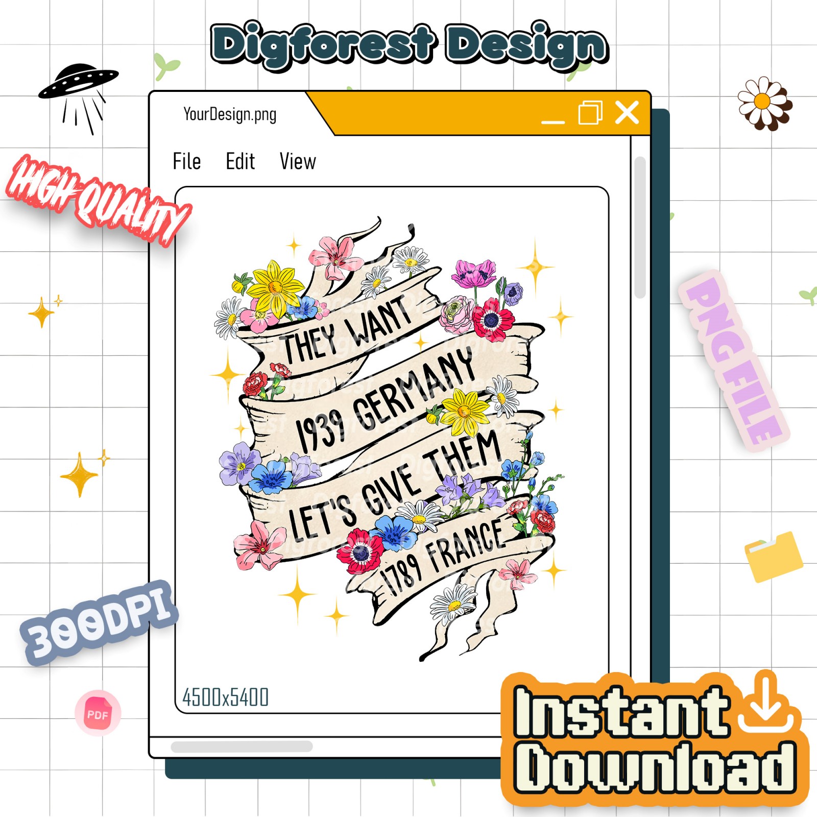 They Want 1939 Germany Let’s Give Them 1789 France Png , Floral Ribbon Tee, French Revolution Shirt