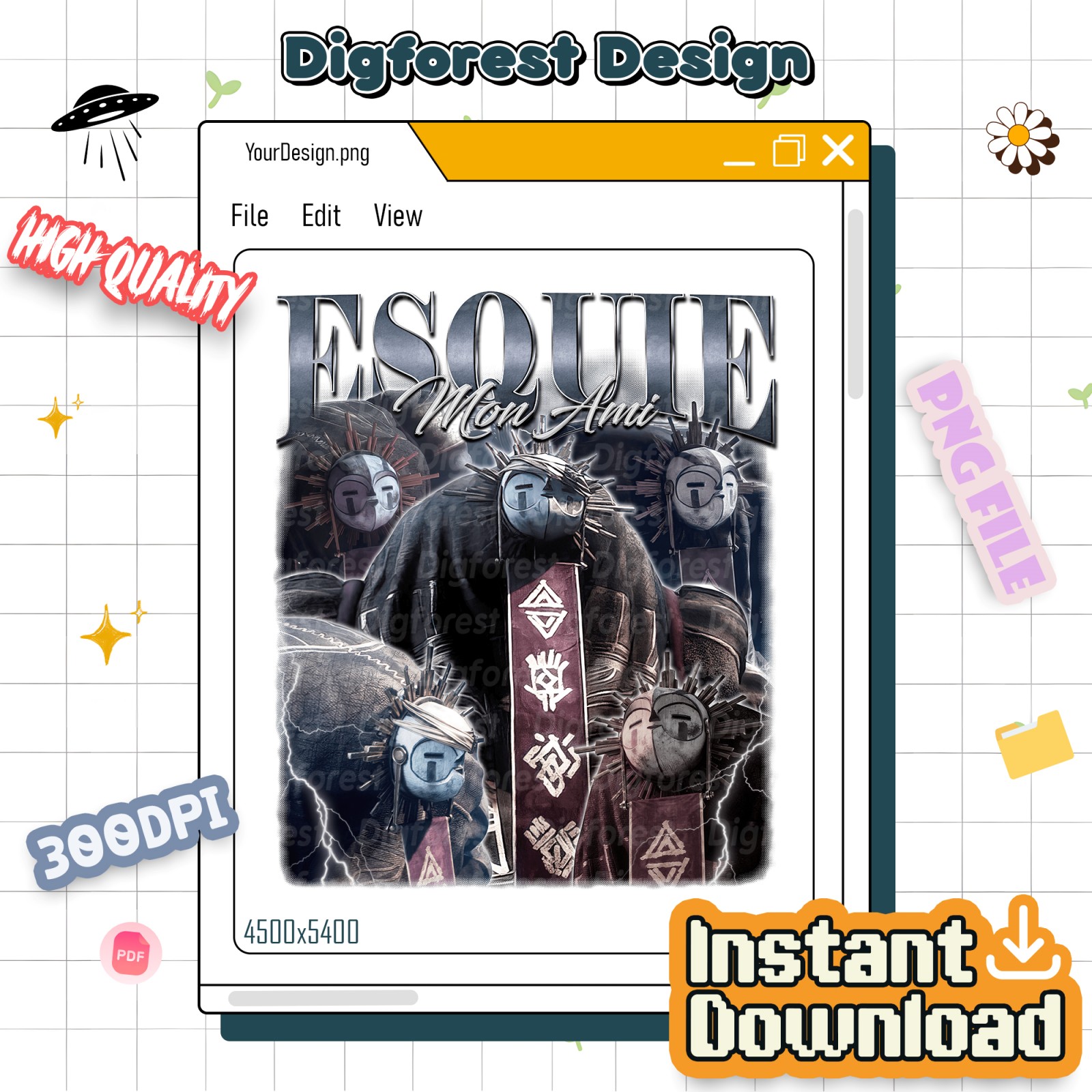 Retro 90s Esquie Expedition 33 Png, Esquie Clair Obscur Bootleg Fan Tee, Expedition 33 Shirt, Gift for Men and Women