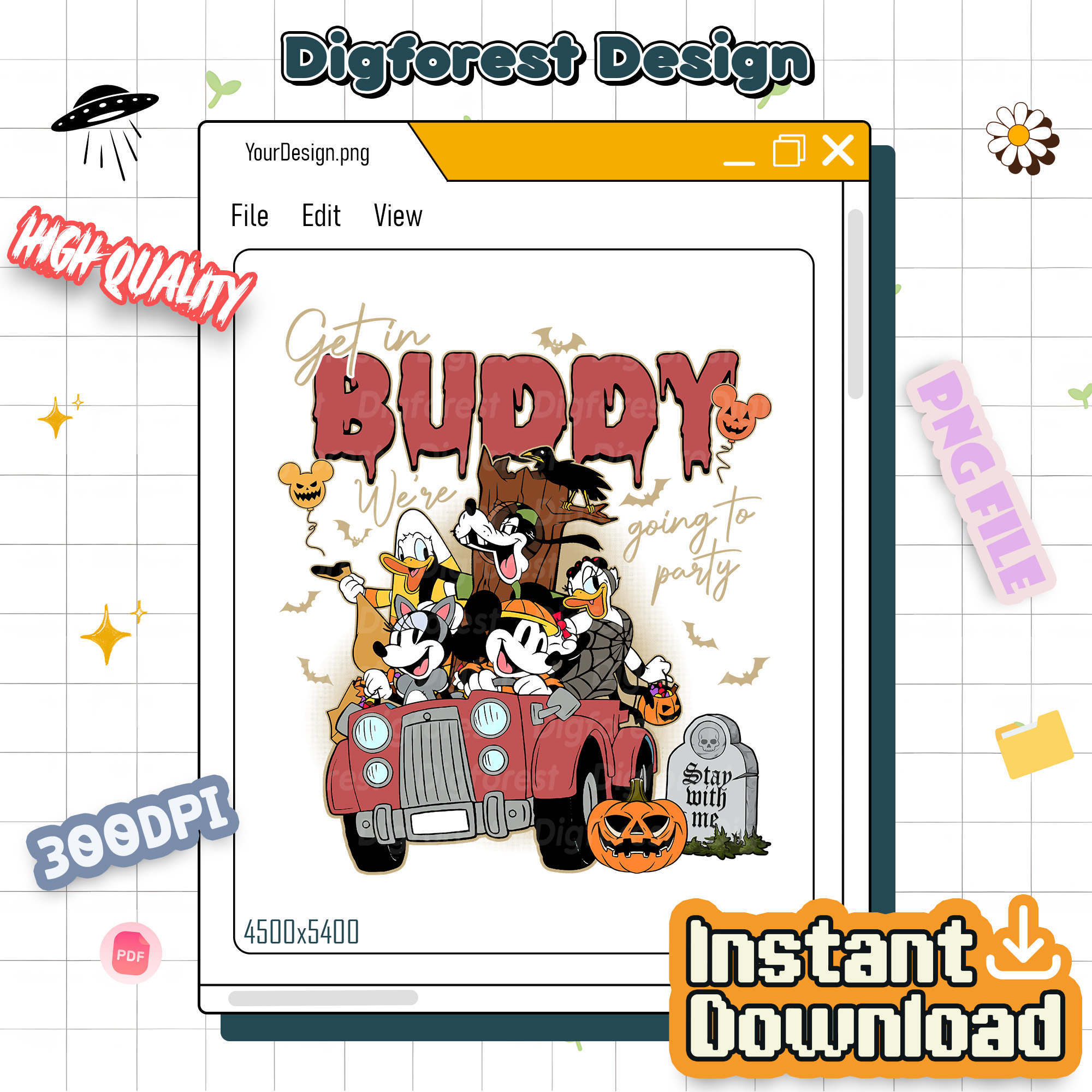 Disney Mickey & Friends Halloween Party PNG – Get In Buddy We’re Going to Party, Disneyland Not So Scary Halloween Design Disney Mickey & Friends Halloween Party PNG – Get In Buddy We’re Going to Party, Disneyland Not So Scary Halloween Design