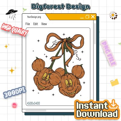 Vintage Disneyland Pumpkin Cherries PNG – Girly Autumn Coquette Fall Pumpkin Design