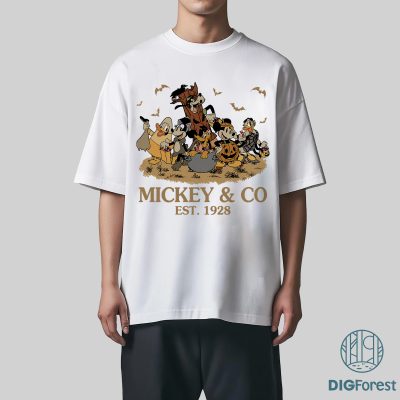 Vintage Mickey & Co Est. 1928 PNG – Mickey & Friends Halloween, Not So Scary Party, Mickey Pumpkin Design Vintage Mickey & Co Est. 1928 PNG – Mickey & Friends Halloween, Not So Scary Party, Mickey Pumpkin Design