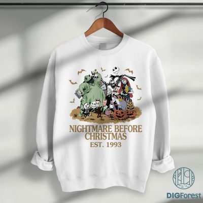 Nightmare Before Christmas Est. 1993 Halloween PNG – Jack & Sally, Oogie Boogie Bash, Disneyland Spooky Season Design