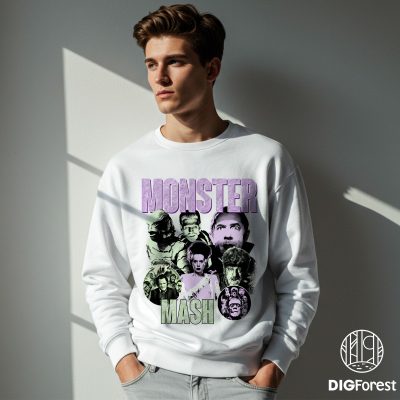 Vintage Monster Mash PNG – Funny Halloween Monster Shirt, Spooky Season Party Design