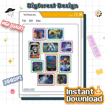Halloween Goosebumps Books Stamp PNG – Haunted Mask, Horrorland Design, Halloween Party Holiday Outfit PNG