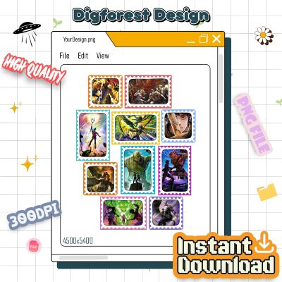 Percy Jackson & The Olympians Books Stamp PNG – Camp Half-Blood, Lotus Hotel & Casino, Book Lover Gift Design