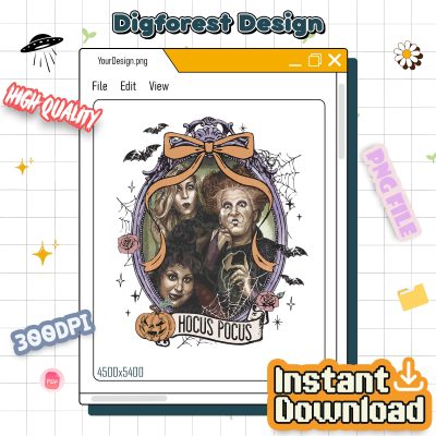 Coquette Bow Hocus Pocus Halloween PNG – It’s Just a Bunch of Hocus Pocus, Sanderson Sisters Witch Trip Design