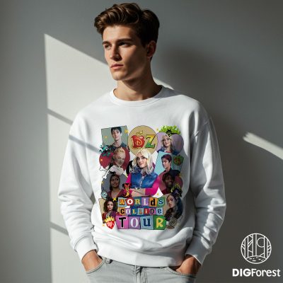 Disney Zombies x Descendants Worlds Collide Tour PNG – Addison 2025, Disney Music Festival Trip Shirt Design, Halloween PNG