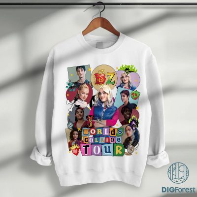 Disney Zombies x Descendants Worlds Collide Tour PNG – Addison 2025, Disney Music Festival Trip Shirt Design, Halloween PNG