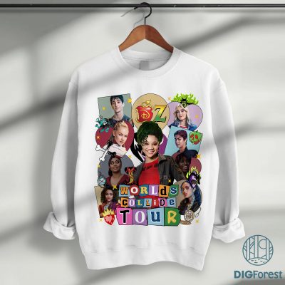 Worlds Collide Tour Descendants Zombies PNG – Disney Halloween Group Shirt, Epcot Music Festival 2025