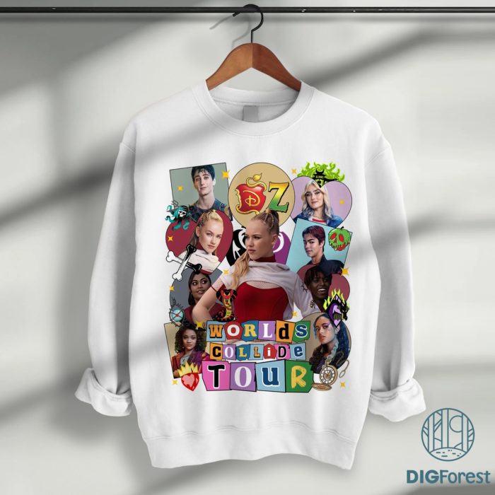 250716303-6 AA 3 Zombies Descendants Worlds Collide Tour PNG – Disney Halloween Shirt, Epcot Music Festival