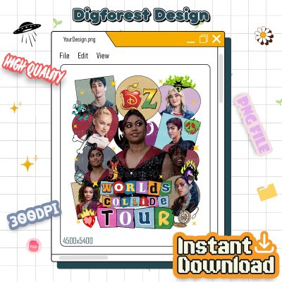 Zombies Descendants Worlds Collide PNG, 2025 Tour Shirt, Epcot Summer Festival PNG