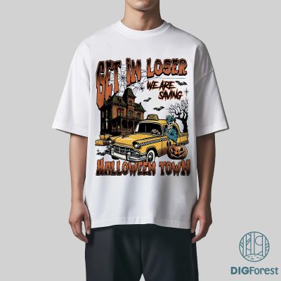 Vintage Halloween Spooky Season PNG – Get in Loser Pumpkin, Retro Funny Fall Design, Cute Halloween Aesthetic