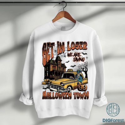 Vintage Halloween Spooky Season PNG – Get in Loser Pumpkin, Retro Funny Fall Design, Cute Halloween Aesthetic