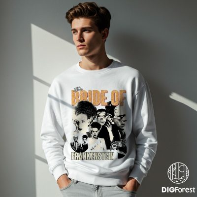 The Bride of Frankenstein Vintage PNG – Gothic Horror 90s Movie Design, Classic Movie Monster PNG